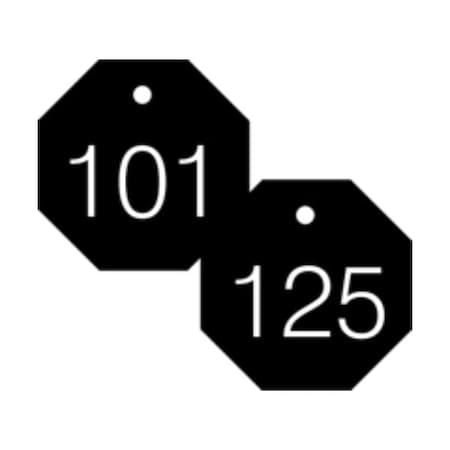 Accuform Engraved Numbered Tags, HS-Laminate, 3 in W, 25 PK TDG826BK